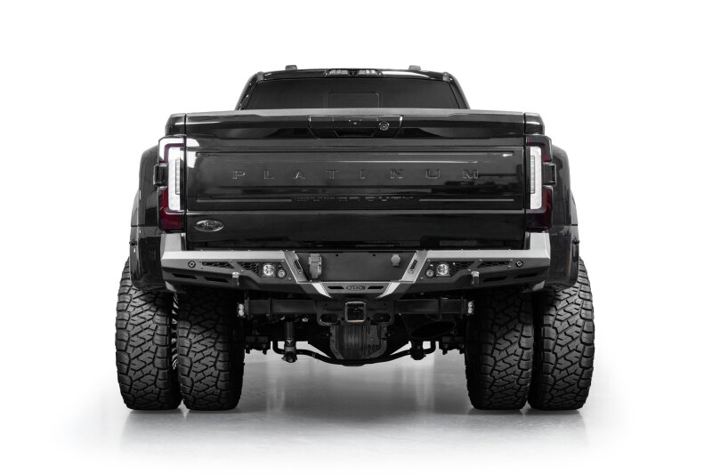Ford Super Duty F-350 Bumper - Rear - Addictive Desert Designs - Stealth Fighter - Hammer Black with Satin Black Panels - `23-`26